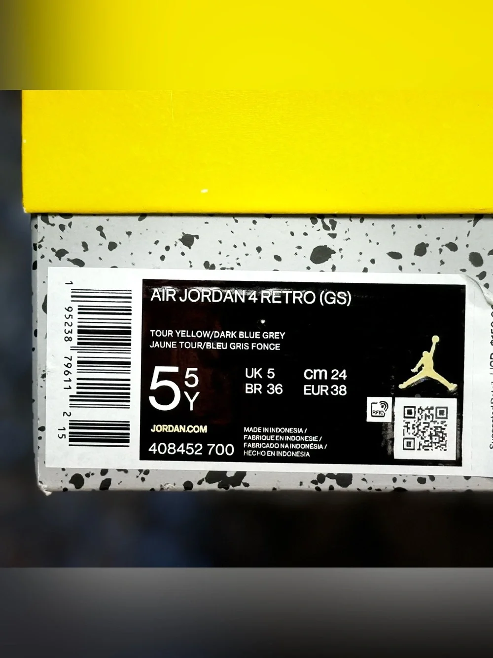 Nike Air Jordan 4 Retro 'Lightning' 2021  Size:5.5Y (Fits:Women’s 7 | Men’s 5.5)